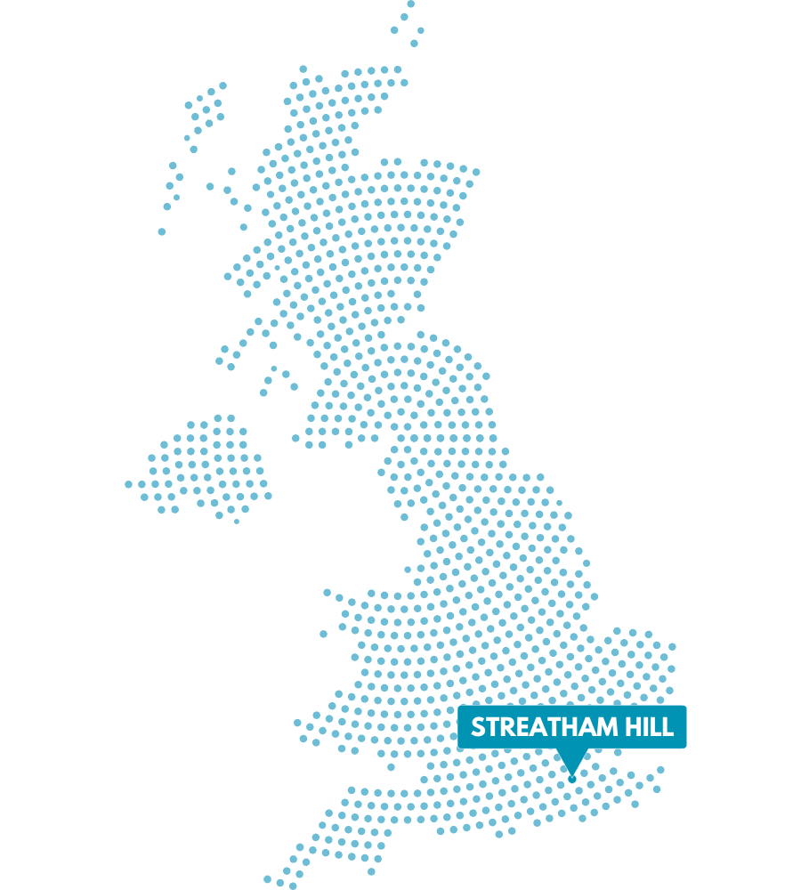 Map graphic with a pin and label reading Nottingham