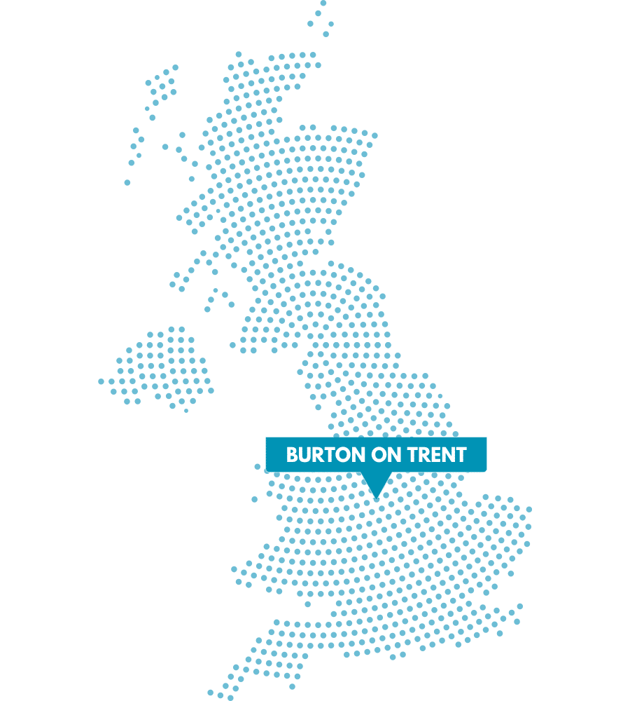 Map graphic with a pin and label reading Nottingham