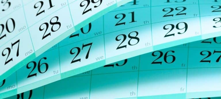 Image of dates on pages of a calendar - first 90 days HR consultancy